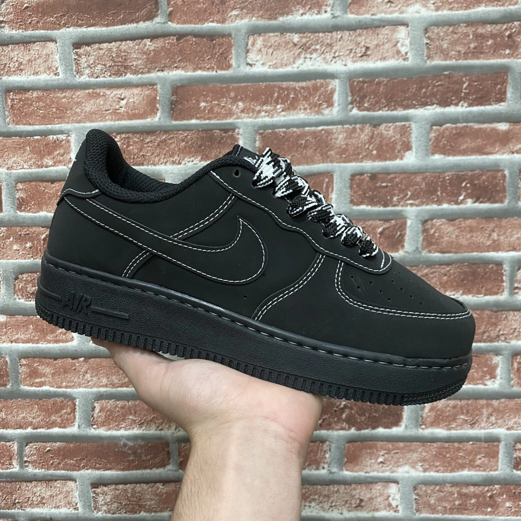 Air Force 1 Preto Linha Branca