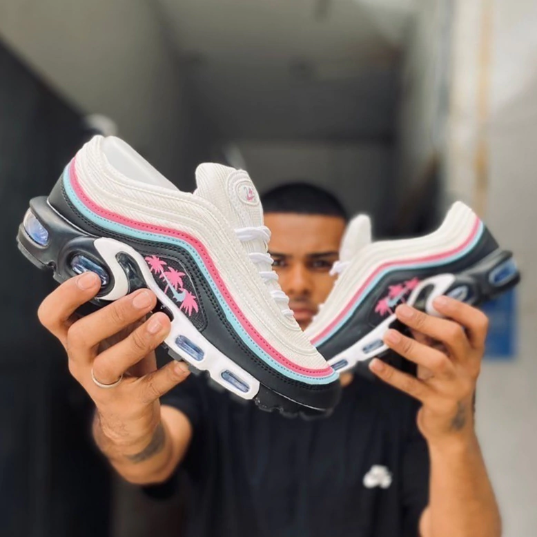 Air Max 97 Plus Branco/roza/azul