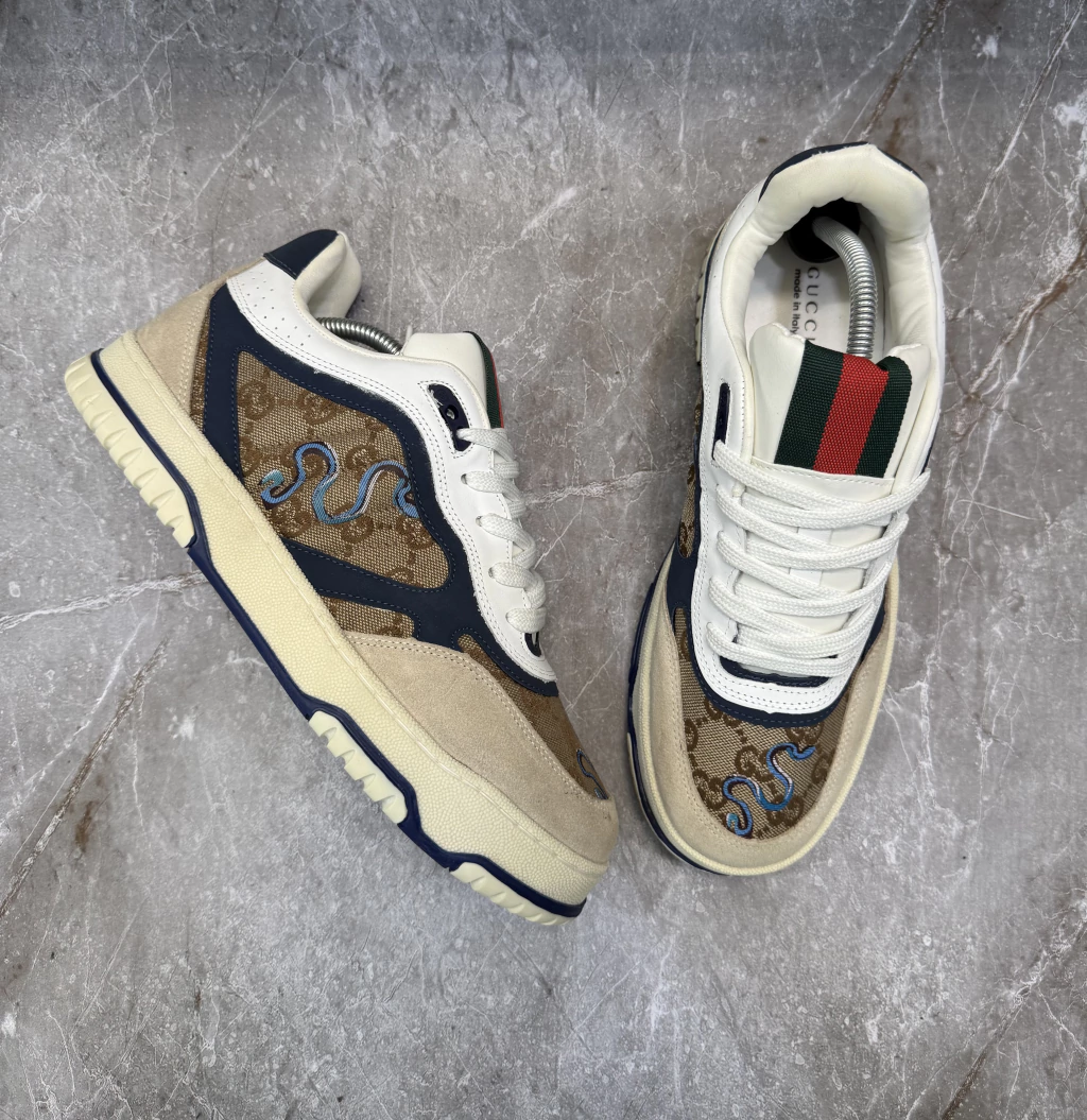 Tênis Re-Web Sneaker GG (Bege/Marrom Escuro)